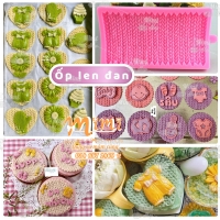 Silicon ốp len đan tạo vân đậu, bánh rau câu trang trí xôi, thạch